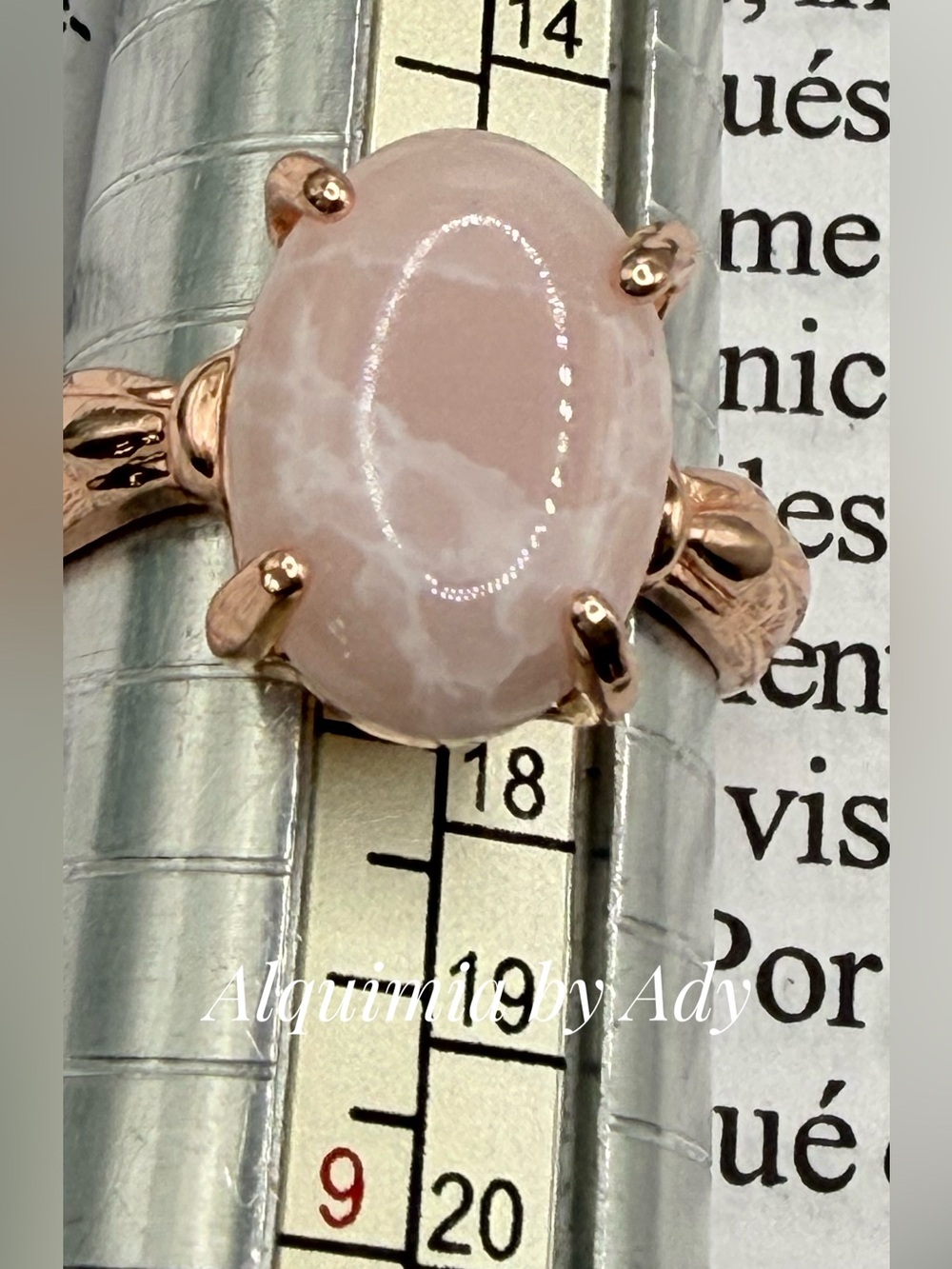 Flower agate rose gold Victorian gem ring